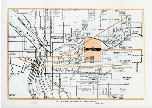 c.1912 map of the Laurelhurst neighborhood. Source: Architectural Heritage Center 